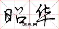 曾庆福昭华行书怎么写