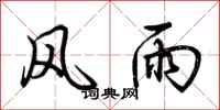 荆霄鹏风雨行书怎么写