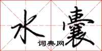 荆霄鹏水囊行书怎么写