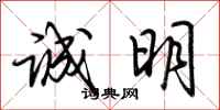 荆霄鹏诚明行书怎么写