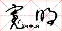 王冬龄宽明草书怎么写