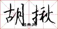 钱沛云胡揪行书怎么写