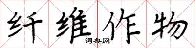 周炳元纤维作物楷书怎么写