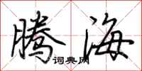 荆霄鹏腾海行书怎么写