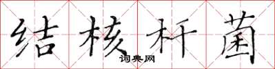 黄华生结核杆菌楷书怎么写