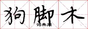 周炳元狗脚木楷书怎么写