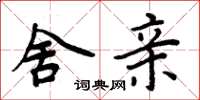 周炳元舍亲楷书怎么写