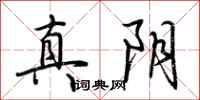 荆霄鹏真阴行书怎么写