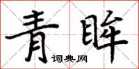 周炳元青眸楷书怎么写