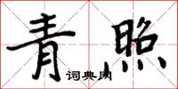 周炳元青照楷书怎么写