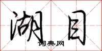 荆霄鹏湖目行书怎么写