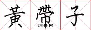 何伯昌黄带子楷书怎么写