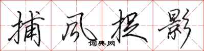 田英章捕风捉影行书怎么写