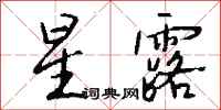 钱沛云星露行书怎么写