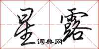 田英章星露行书怎么写