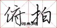 田英章俯拍行书怎么写