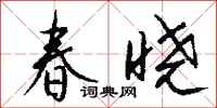 钱沛云春晓行书怎么写