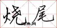 田英章烧尾行书怎么写