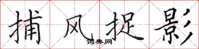 田英章捕风捉影楷书怎么写