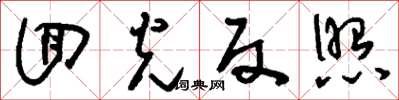 刘少英回光反照草书怎么写