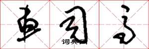 刘少英车司马草书怎么写