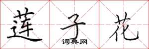 田英章莲子花楷书怎么写