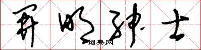 刘少英开明绅士草书怎么写