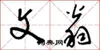 刘少英文翁草书怎么写