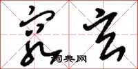 刘少英穷玄草书怎么写