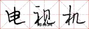 段相林电视机行书怎么写