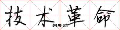 段相林技术革命行书怎么写