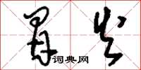 刘少英冒火草书怎么写