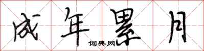 段相林成年累月行书怎么写