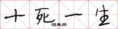 段相林十死一生行书怎么写