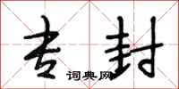 段相林专封行书怎么写