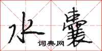 段相林水囊行书怎么写