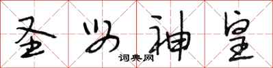 段相林圣母神皇行书怎么写
