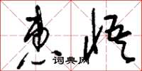 刘少英惠悟草书怎么写