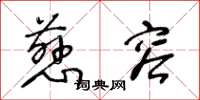 王冬龄慈容草书怎么写