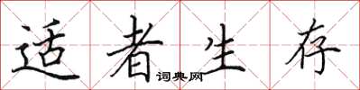 田英章适者生存楷书怎么写