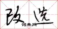 段相林改选行书怎么写