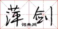 段相林萍剑行书怎么写