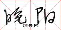 段相林晚阳行书怎么写