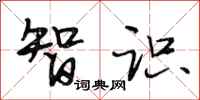 段相林智识行书怎么写