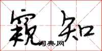 段相林窥知行书怎么写