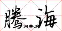 段相林腾海行书怎么写