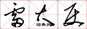 刘少英雷大使草书怎么写