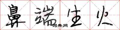 段相林鼻端生火行书怎么写