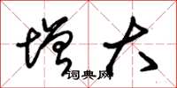 朱锡荣增大草书怎么写