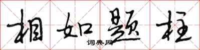 段相林相如题柱行书怎么写
